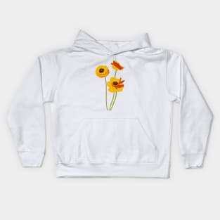 Yellow Ranunculus in Colorist style Kids Hoodie